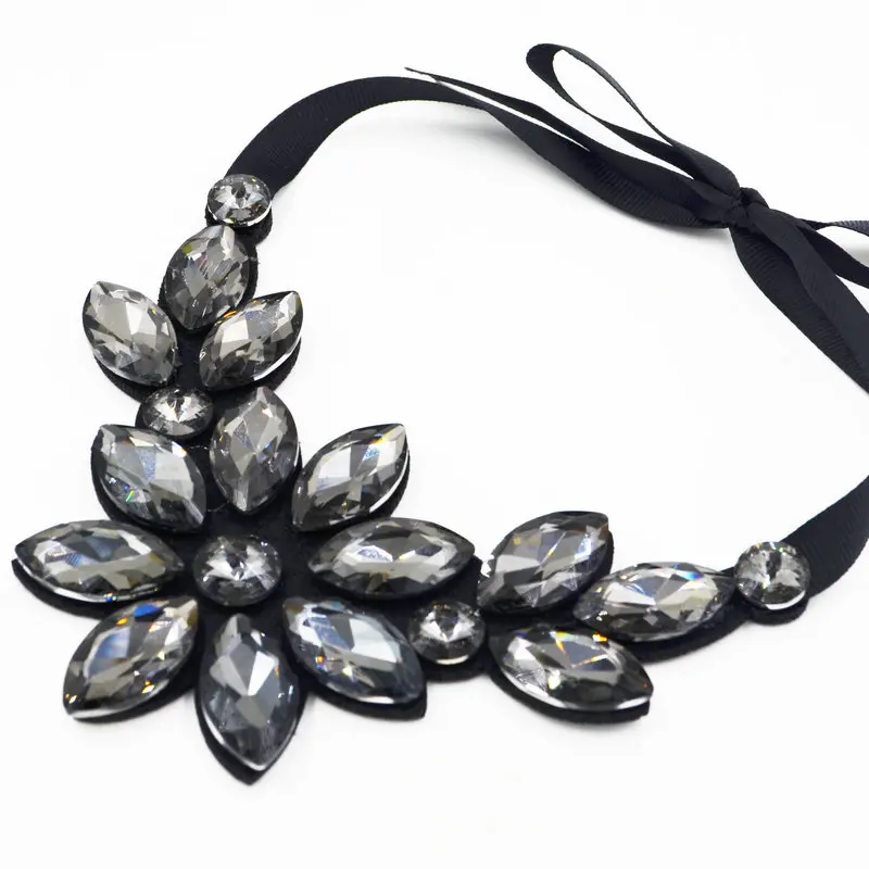 2017 модное ожерелье с кристаллом женское подвеской в виде цветка кристаллами
