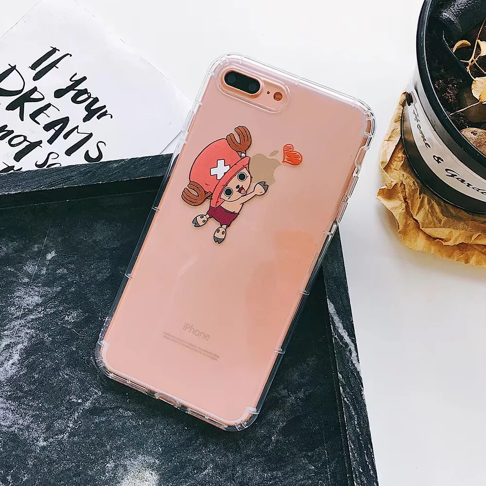 Japan ONE PIECE Tony Chopper Luffy Zoro Phone Case For iPhone X XS MAX XR Trend Anime 6 6s 7 8 Plus Soft Transparent TPU cover |