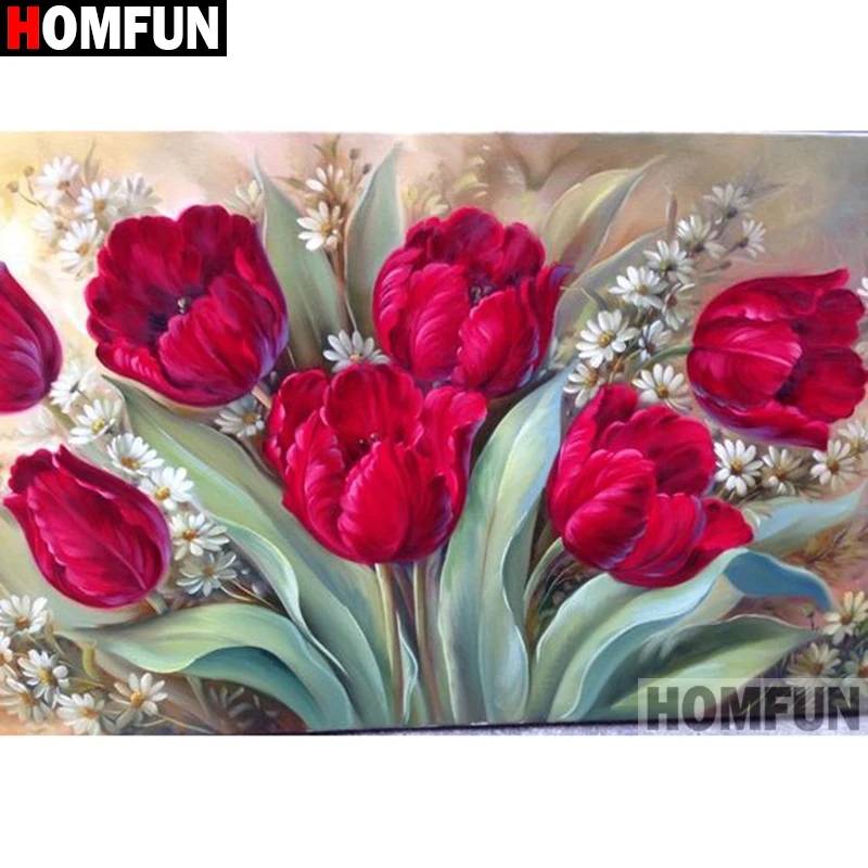 

HOMFUN Full Square/Round Drill 5D DIY Diamond Painting "Flower landscape" Embroidery Cross Stitch 3D Home Decor Gift A17694