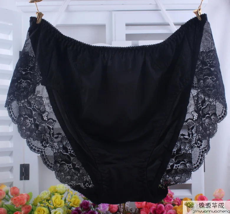 2 шт./лот кружевные трусы больших размеров 3XL 5XL из молочного шелка с высокой