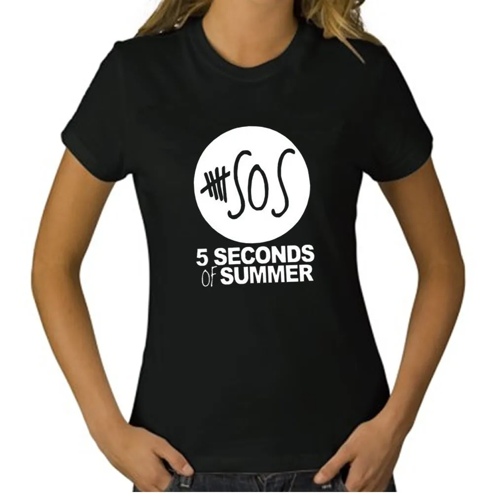 Модные женские футболки Harajuku 5 Seconds Of Summer футболка для женщин повседневные топы с коротким рукавом Одежда для пар
