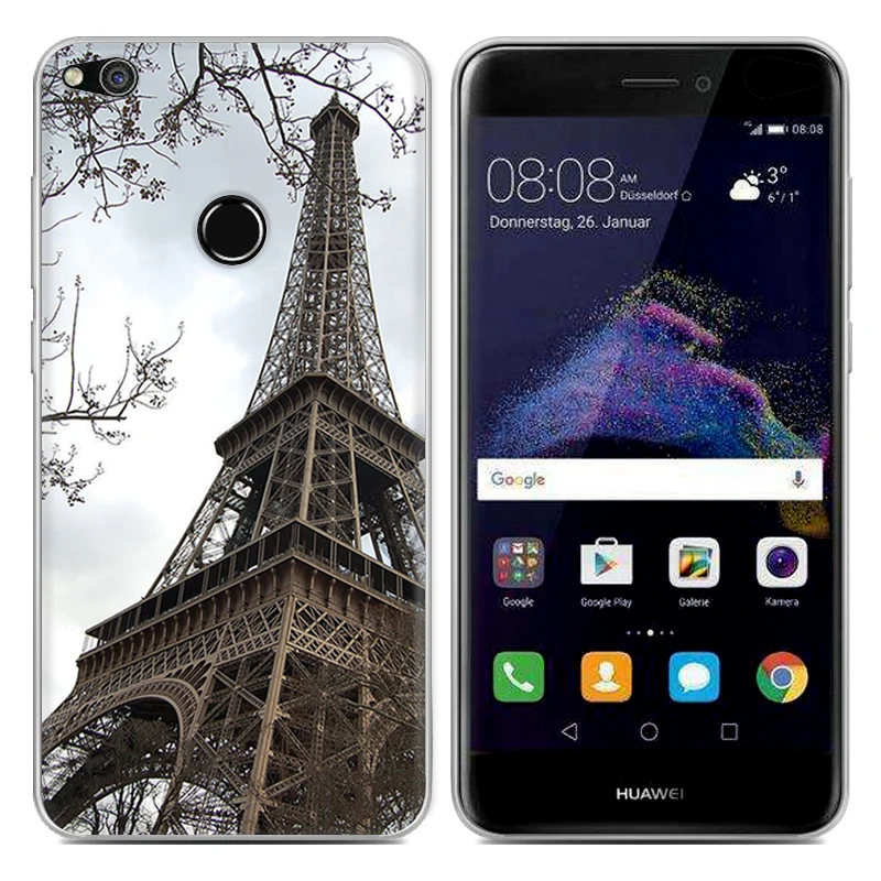 Для Huawei P8 Lite 2017 5.2 &quotСиликоновая Краска Мягкий ТПУ Телефон Дело Задняя Крышка Ascend