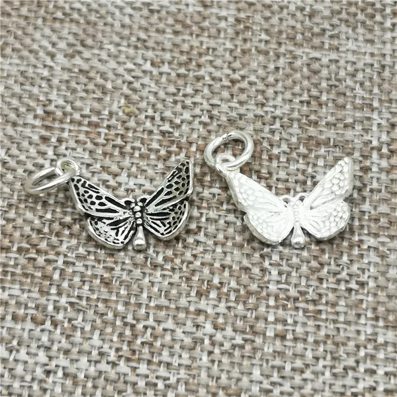 

6 Pieces of 925 Sterling Silver Butterfly Charms Pendants for Bracelet Necklace
