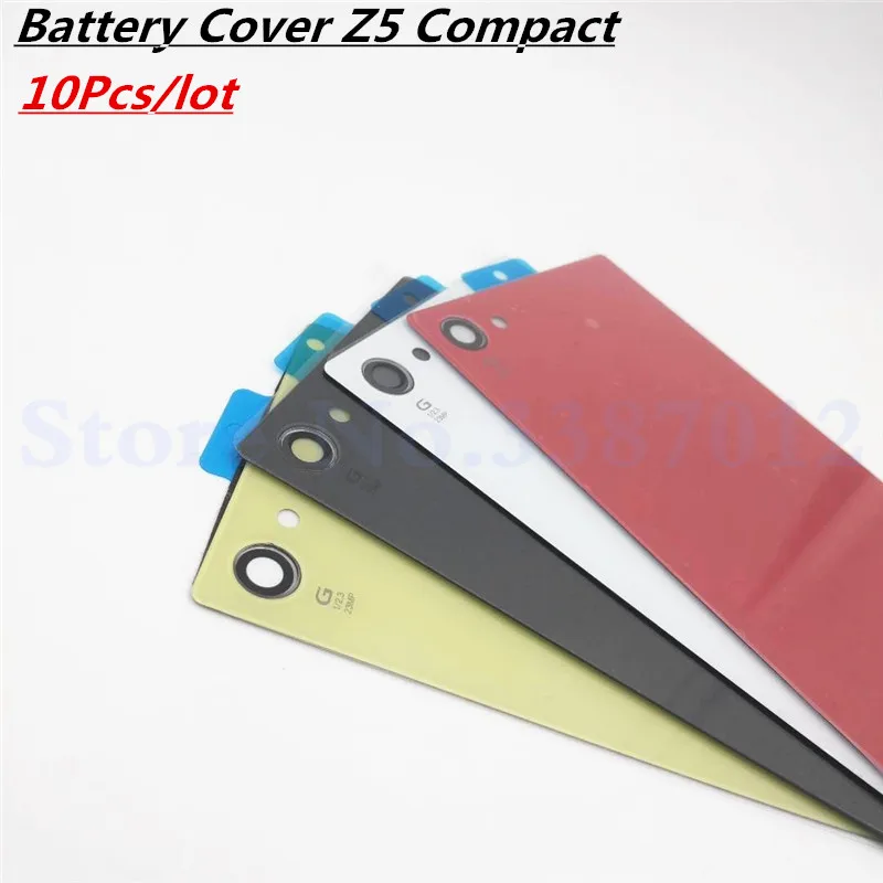 

10Pcs/Lot New Back Battery Cover Door For Sony Xperia Z5 Compact Mini E5803 E5823 Housing Rear Glass Case With NFC