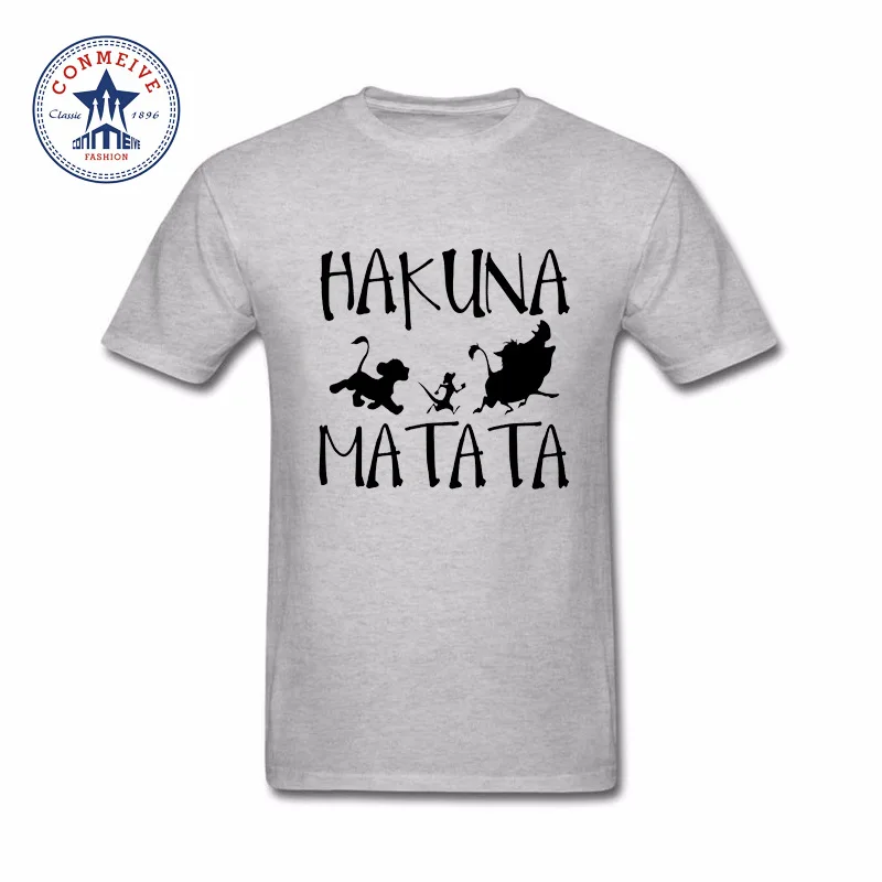 Высококачественные летние хлопковые футболки HAKUNA MATATA мужские с коротким рукавом