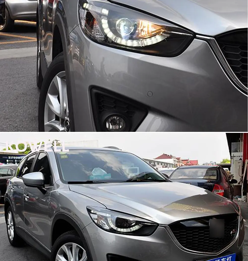 KOWELL автомобильный Стайлинг для Mazda CX-5 головной светильник s 2013- для CX-5 Головной фонарь светодиодный DRL передний светильник Биксеноновые линзы двойной луч HID комплект