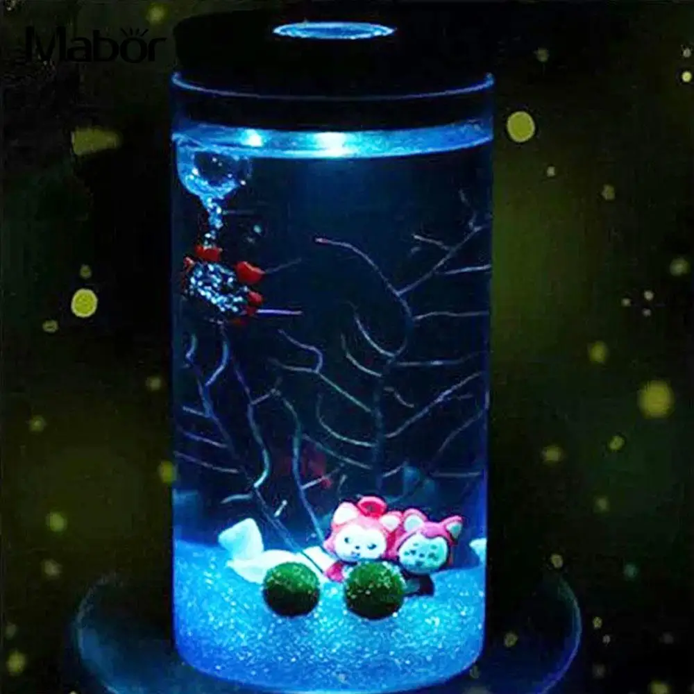 15 X 8CM LED Luminous Ecology Glass Bottle Night Light Storage Box New Valentine's Day Gift Valentine's Day Couple Novelty Light