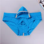 Сексуальные трусы с отверстием для пениса, мужское нижнее белье, большая сумка для пениса, мужские трусы с низкой талией, открытая передняя сумка, Гей Трусы, дышащие Эротические трусики