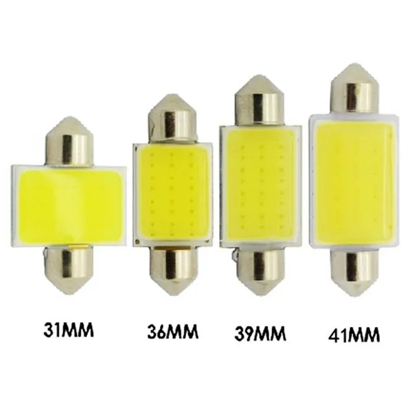Kebedemm, 10 шт./лот, 31 мм, 36 мм, 39 мм, 41 мм, автомобильный COB, 1,5 Вт, DC12V, внутренний Автомобильный светодиодный светильник, интерьерные купольные лампы