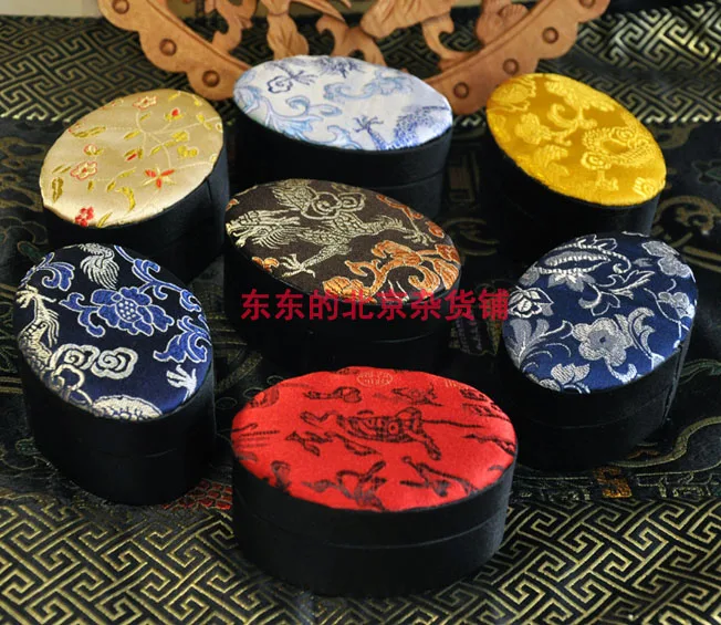 Милые овальные маленькие коробки для хранения ювелирных изделий шёлковая