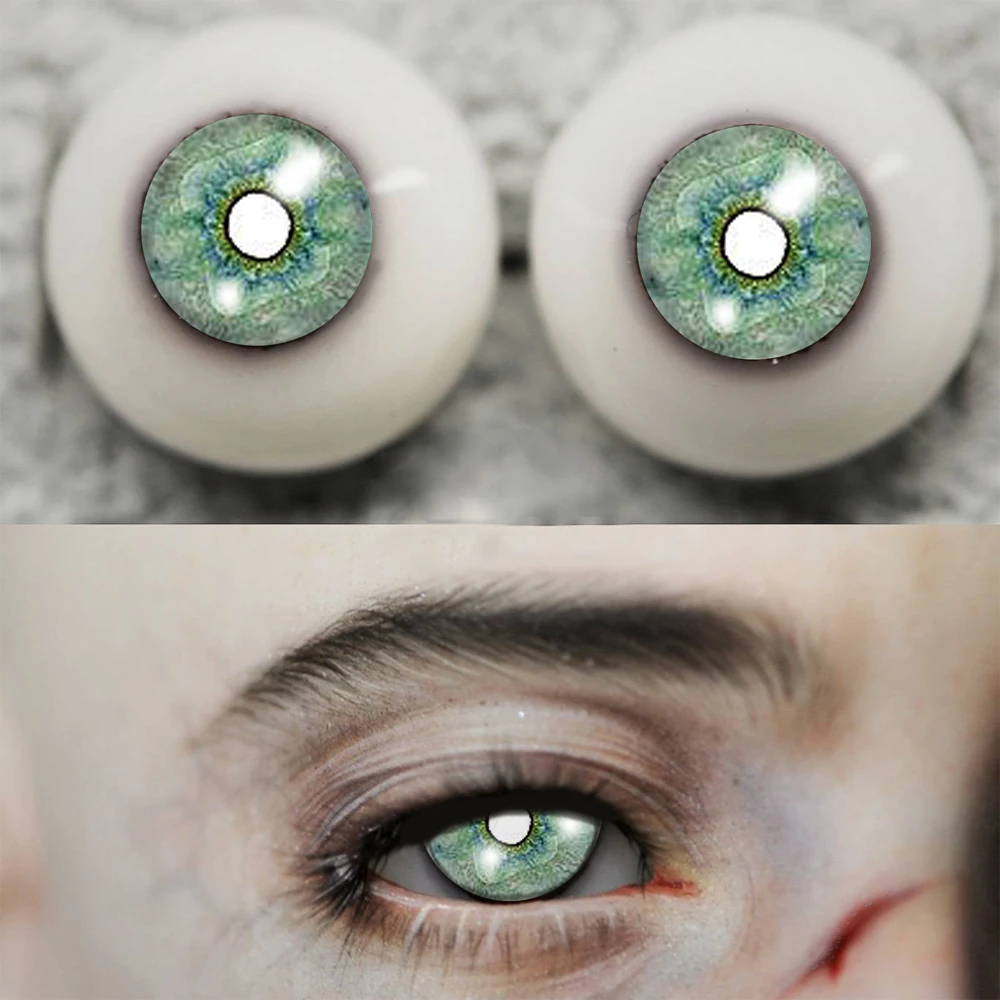 Глаза bjd зеленые акварельные для очков 1/4 1/3 1/6 1/8 BJD Кукла SD MSD пластик 12 мм 14 16