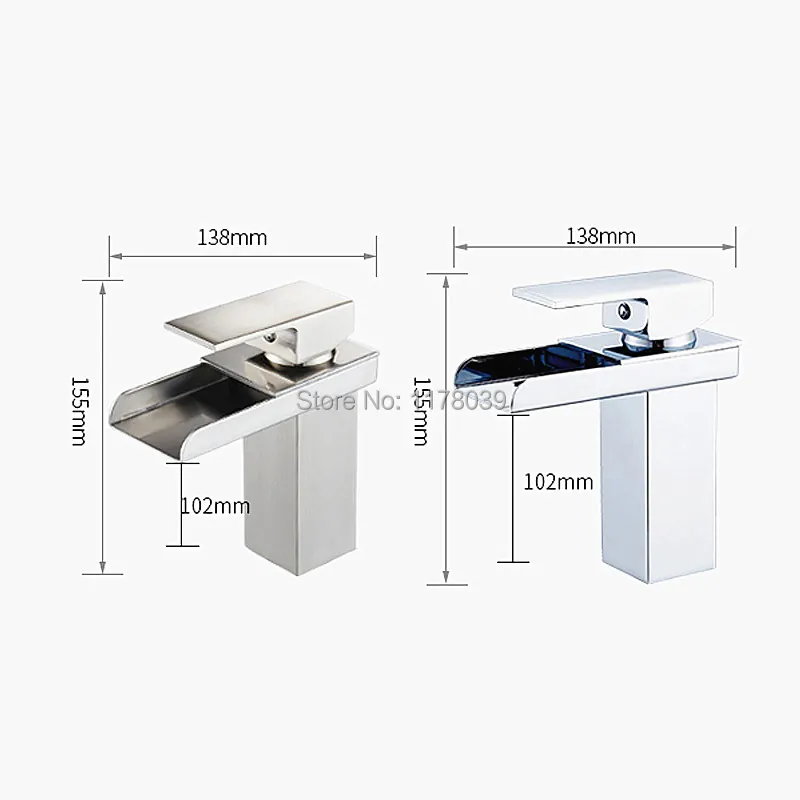 Смеситель водопад для ванной смеситель раковины горячей и холодной воды с одним