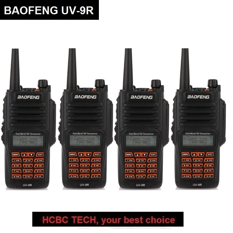 4 шт. BAOFENG UV 9R Walki Talki радио 10 км портативный UHF VHF CB приемопередатчик радиолюбителей