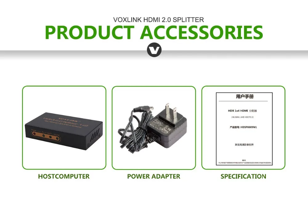 Voxlink HDMI 2.0 Splitter 1x2 1080 P 4 К x 2 К/60 Гц Switcher 1 в из Поддержка hdcp2.2 3D для ПК DVD stb|splitter 1x2|hdmi