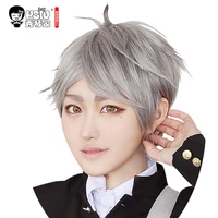 sugawara koushi cosplay wig haikyuu costume play wigs short gray halloween costumes hair free shipping