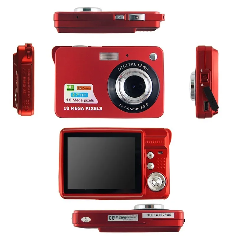 Высокое качество! 1280*720 HD мини цифровая камера 18MP 2 7 &quotTFT 8x Zoom Smile Capture Anti shake