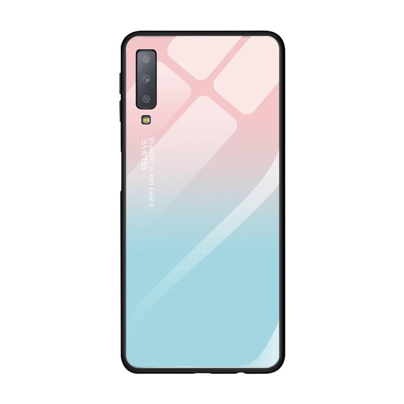 07 Чехол из закаленного стекла для телефона для samsung Galaxy A7 A750 S10 Plus S10e чехол силиконовый Бампер защитный чехол - Цвет: 07