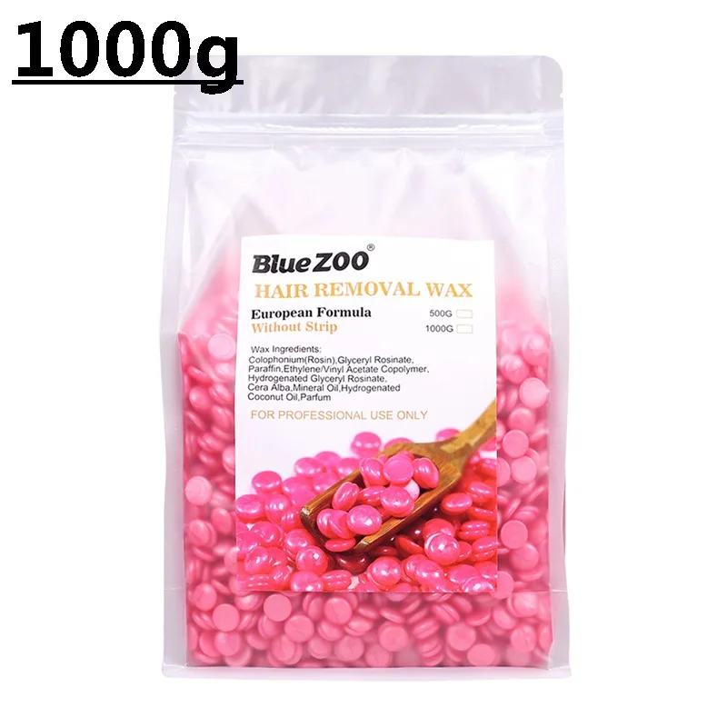1000g Wax Bean 500 г/1000 г восковые бобы для депиляции горячая пленка жесткий воск бобовые гранулы без полосок тело лицо женщины бикини удаление волос инструменты для бобов - Цвет: 1000g Wax Bean