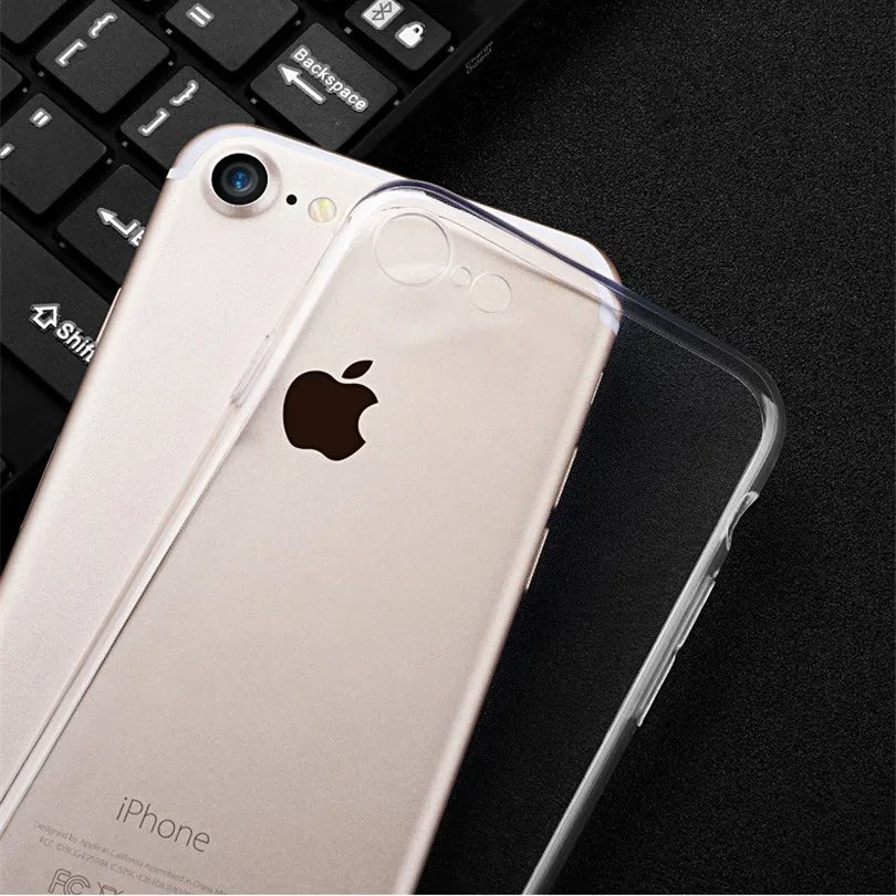 Ультра тонкий мягкий прозрачный ТПУ чехол для iPhone 8 7 плюс силиконовый Full Cover X 6 S 5S