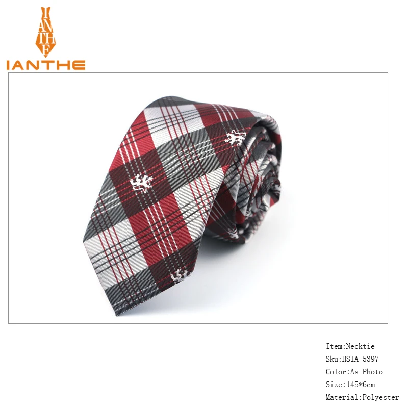 2018 Brand New Men's Classic Vintage slim 6cm Neck ties for man wedding suits narrow business plaid Fashion necktie