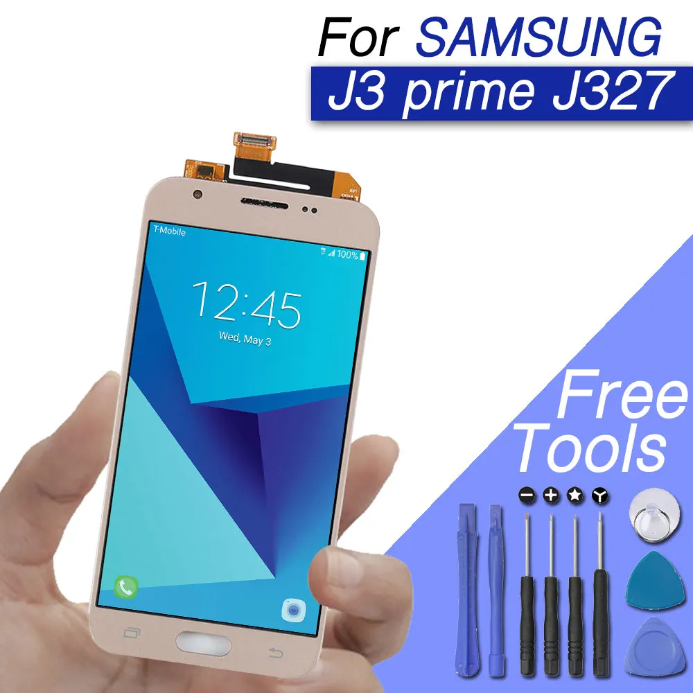 Замена ЖК экрана для samsung galaxy j3 2017 дисплей сенсорный экран J3 prime j327a j327p j327t j327