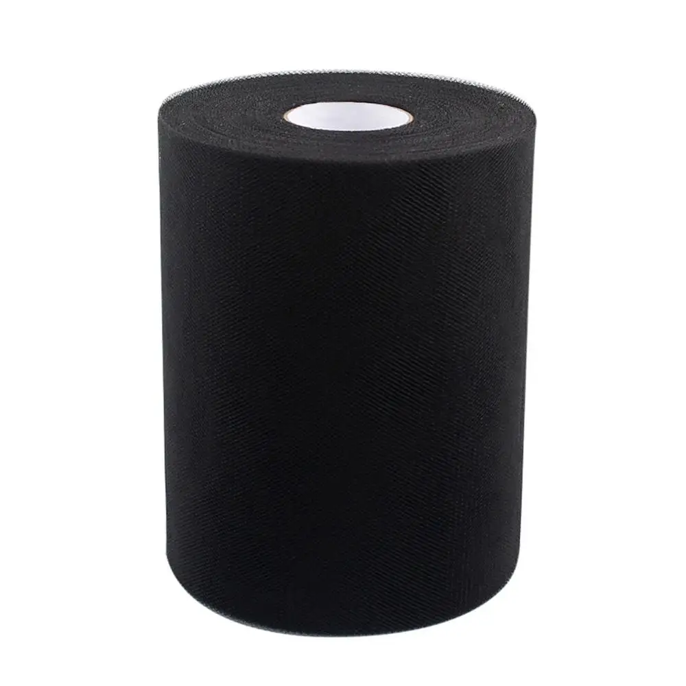 Black OurWarm 100 ярдов 15 см Тюль в рулонах для свадьбы Декорации, свадебное украшение рулон ткани ремесло Открытый церемония день рождения принадлежности - Цвет: Black