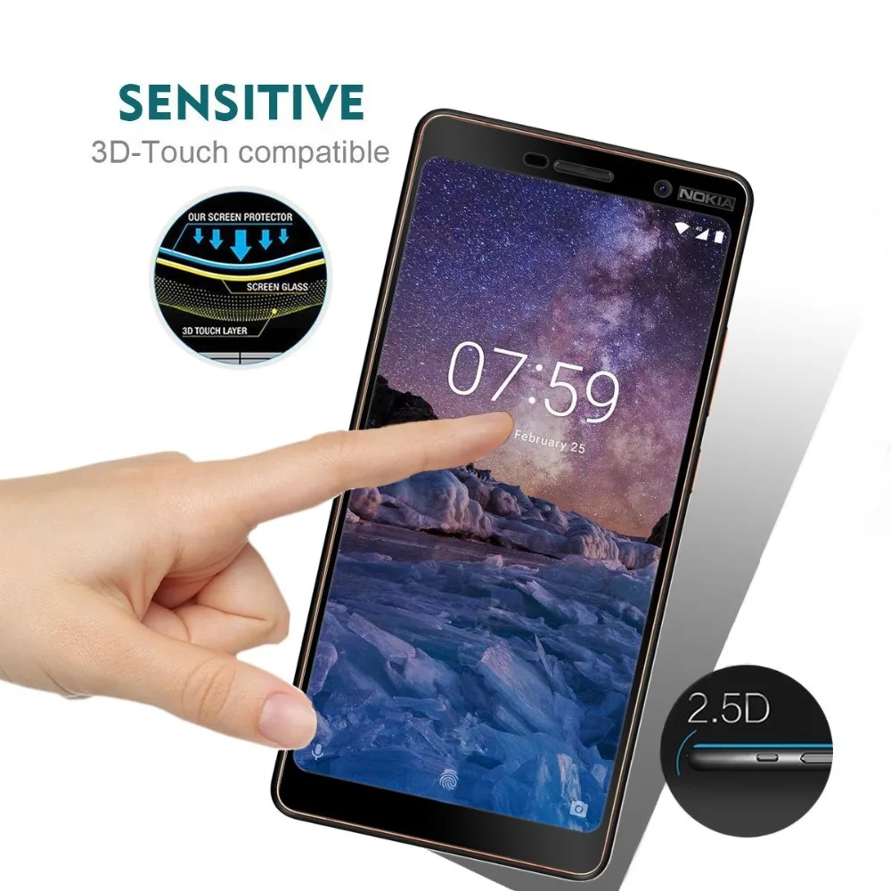 9H полное покрытие клея для Nokia 3 5 8 7 plus 6 2018 закаленное стекло X5 X6 X7 2 1 защита