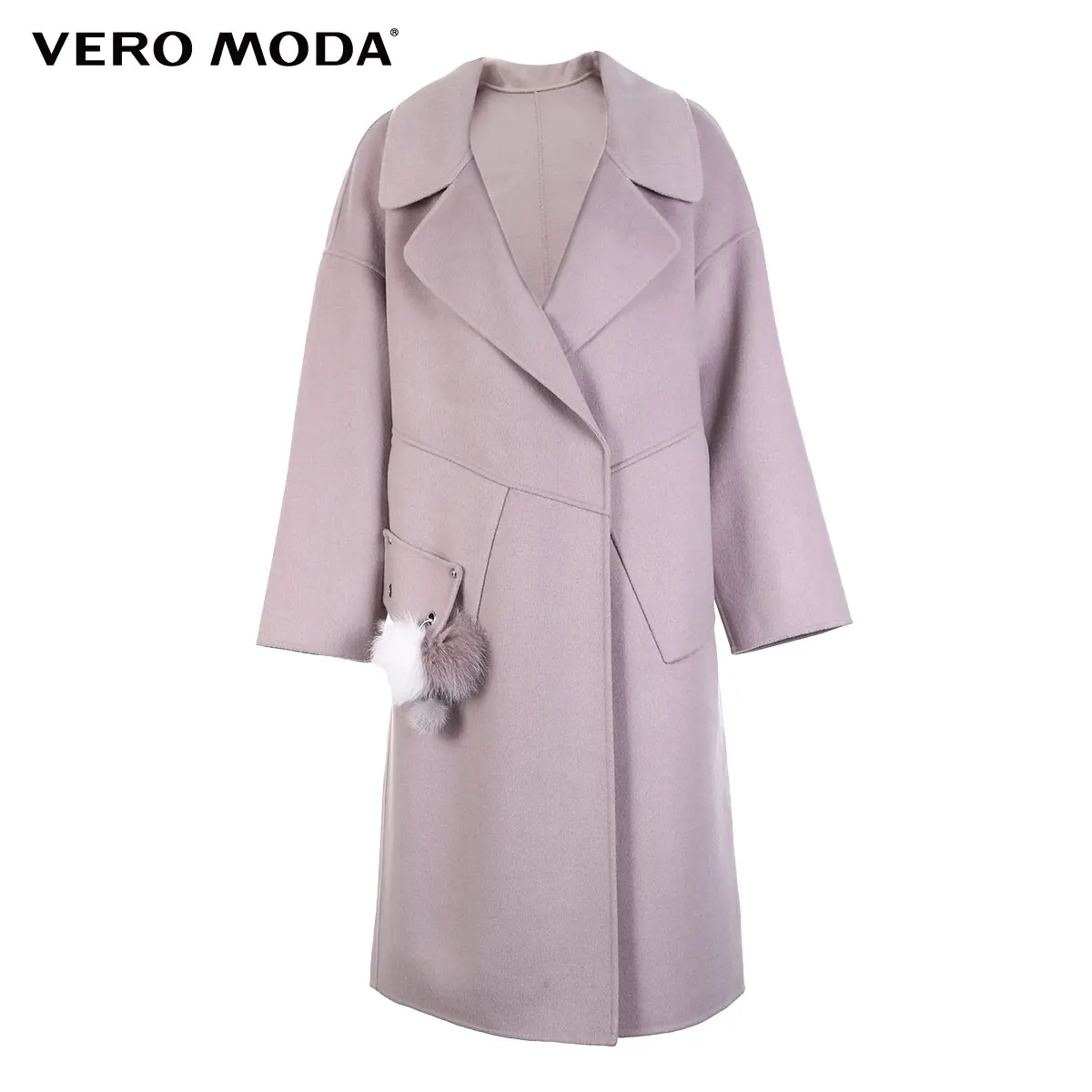 Vero Moda шерстяное двустороннее шерстяное пальто на одной пуговице большого размера | 318327503