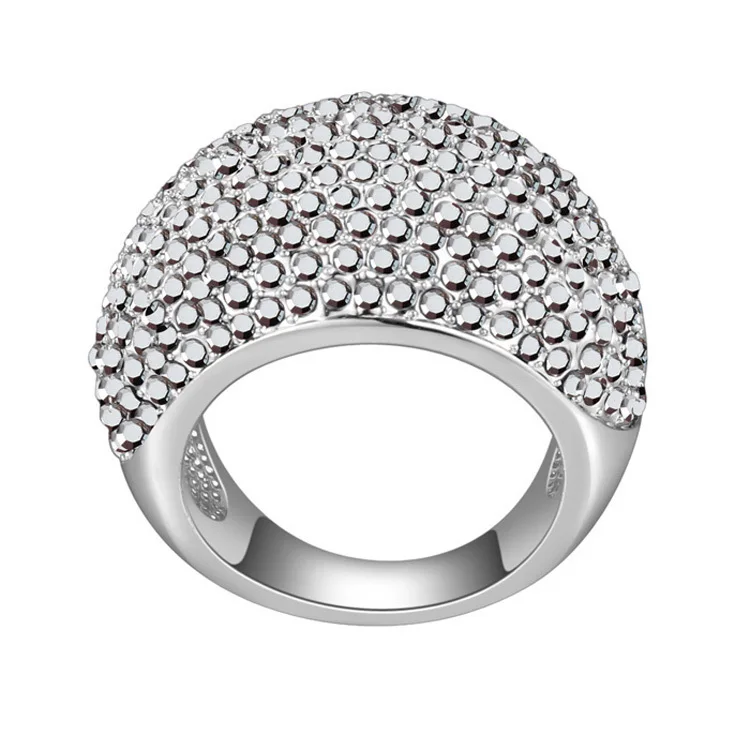 Malanda, новинка, большой кристалл Swarovski, циркон, великолепные кольца для женщин, благородные, модные, роскошные, обручальное кольцо, ювелирное изделие, подарок для девочки - Цвет основного камня: Silver black