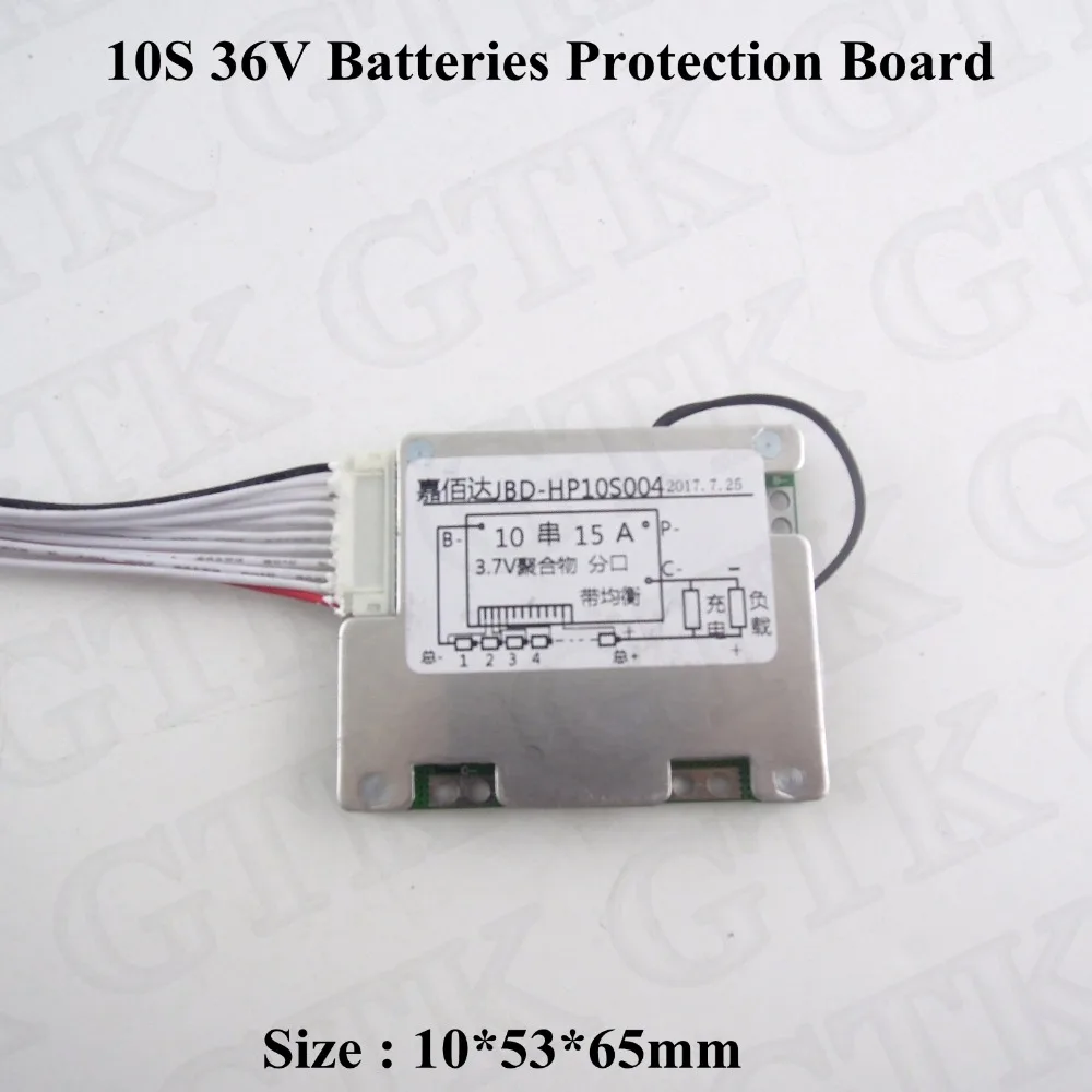 10s 36v Защитная плата аккумуляторной батареи 15A bms литиевая pcb с функцией баланса