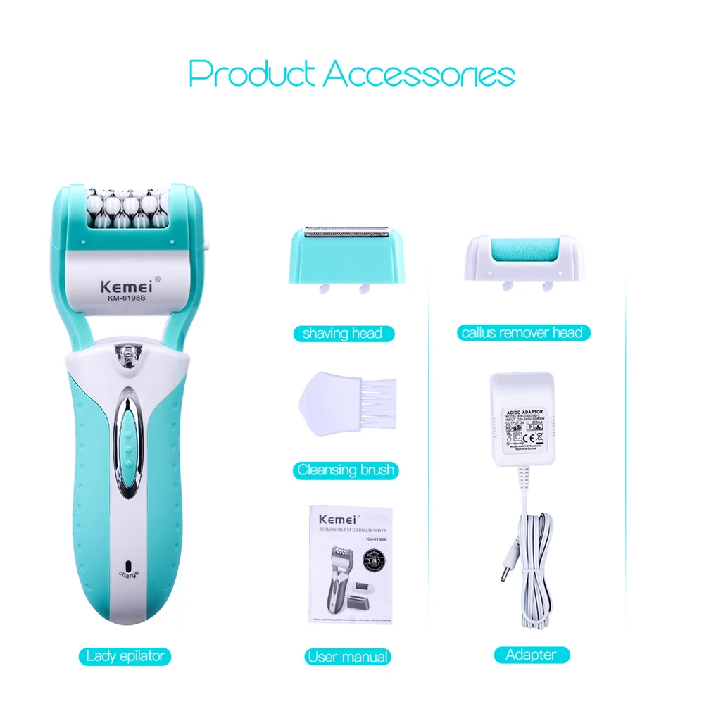 3In1 Lady Shaver Epilator Women Female Shaving Machine Body Face Hair Removal Depilatory Bikini Trimmer Electric Callus Remover | Бытовая