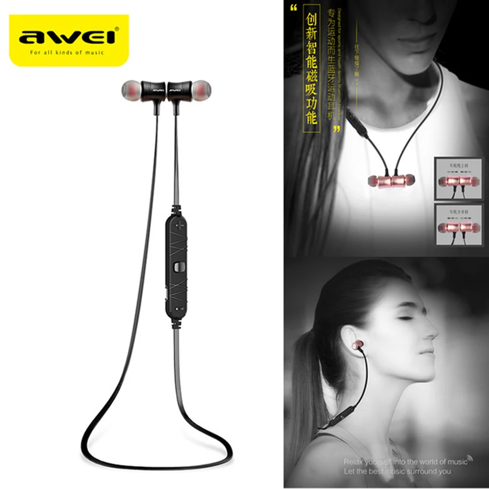 Awei Blutooth Спортивные Беспроводные наушники беспроводные наушники-вкладыши Auriculares
