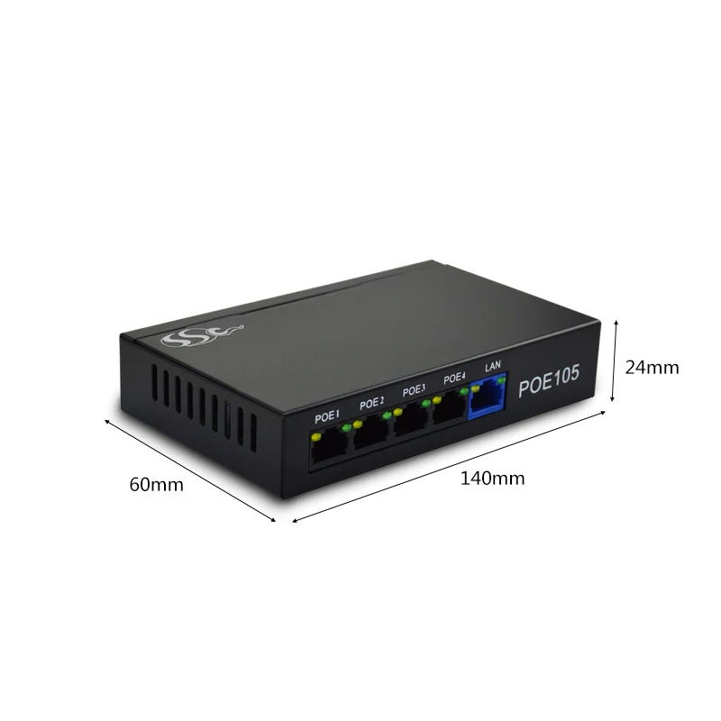 60 Вт 48 В 5 порт сетевой переключатель POE ethernet IEEE802.3af протокол RJ45 инжектор Мощность