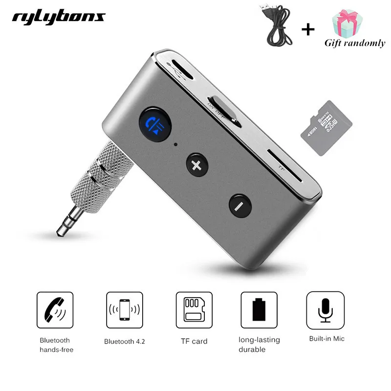 Беспроводной автомобильный Bluetooth Aux ресивер Rylybons адаптер 4 2 + EDR музыкальный аудио