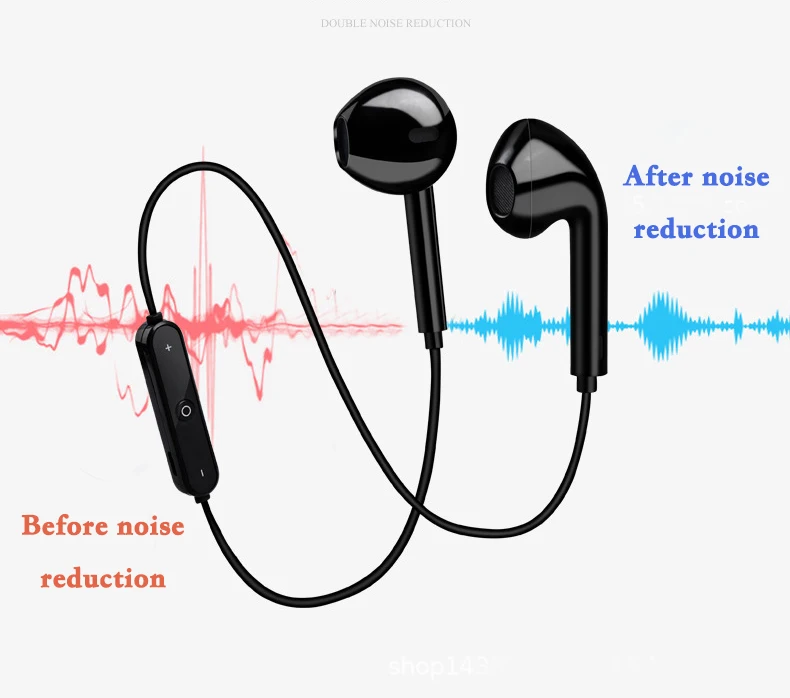 S6 Спортивные Беспроводные наушники с шейным ремешком Bluetooth линейным управлением