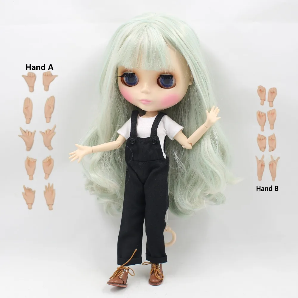 Ледяная кукла DBS Blyth 1/6 игрушка зеленый микс боди для волос белая кожа блестящее