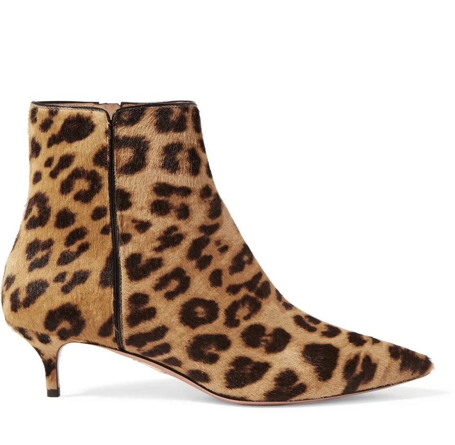 Nancyjayjii Leopard Sexy Women’S Ankle Boots Pointed Toe Side Zipper High Thin Heels 2021 Winter Ladies Short Booties Shoes | Обувь