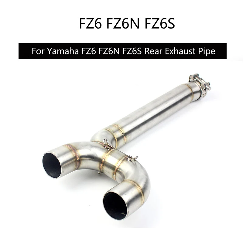 

51 mm Mid Pipe for Yamaha FZ6 FZ6N FZ6S Motorcycle Exhaust Pipe Slip On Rear Exhaust Stainless Steel Dual-outlet Modified Pipe