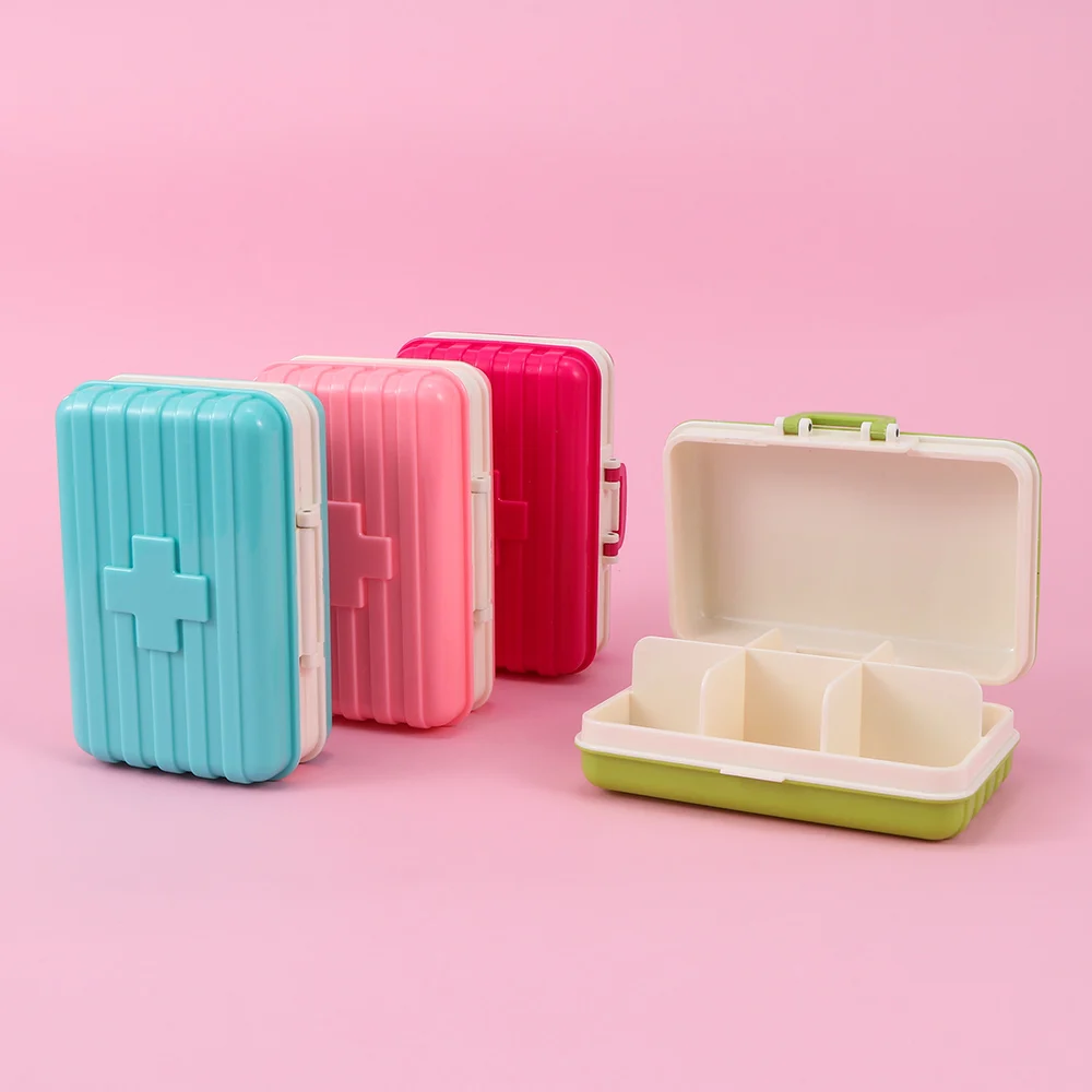 Mini Suitcase Modeling 6 Slots Home Medicine Box Creative Portable Outdoor Travel Pill Case Storage Cases | Дом и сад