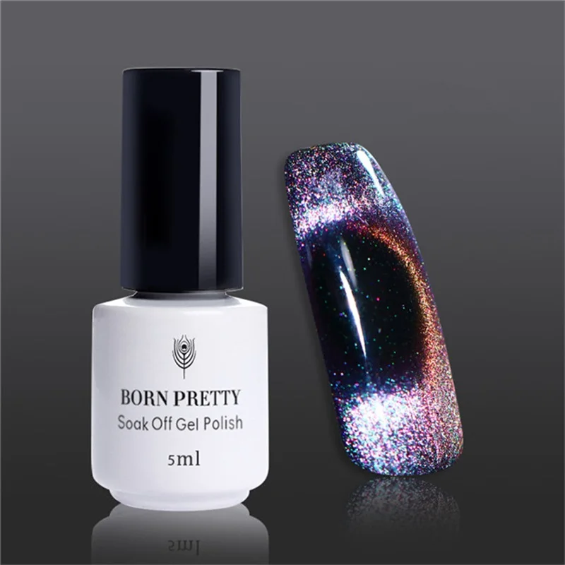 Гель лак для ногтей Born pretty хамелеон УФ гель 5 мл кошачий глаз магнитный