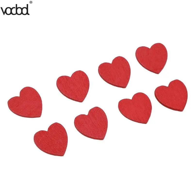 100 шт./компл. настенные наклейки деревянные Мини в виде красного сердца губчатые