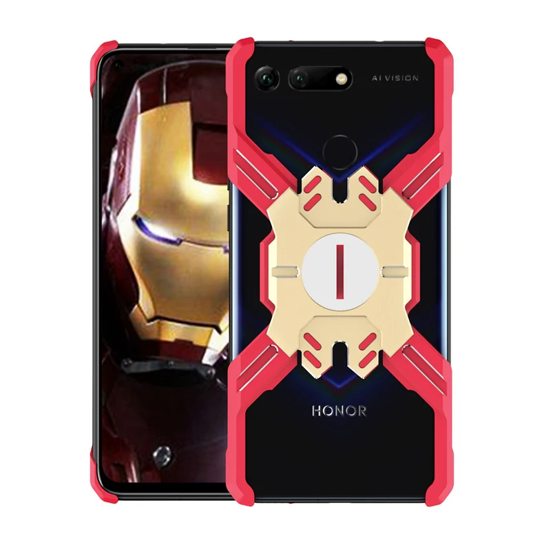 Красный Чехол для huawei Honor View 20, роскошный противоударный алюминиевый металлический защитный чехол для Honor V20, чехол для mate 20 Pro, чехол - Цвет: Красный