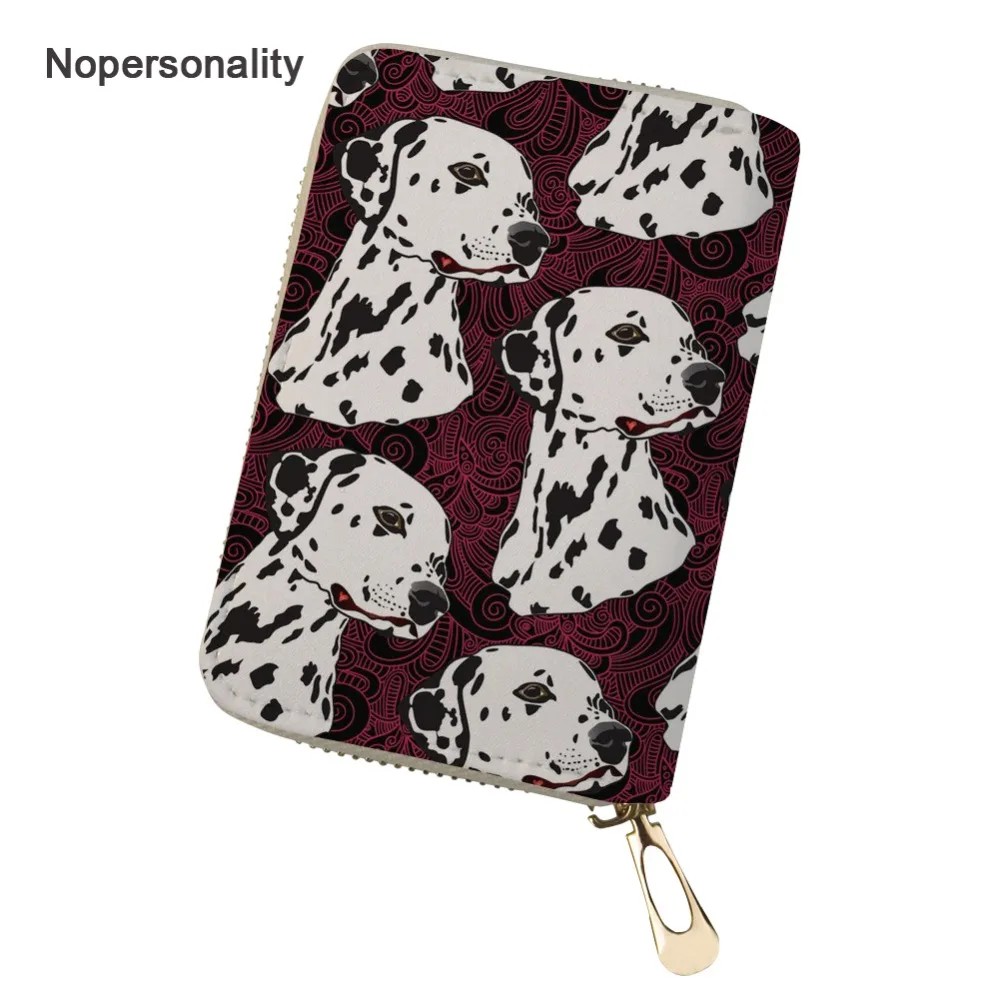 

Nopersonality Cute Dalmatian Dog Print Leather Credit Card Holder Coin Purse Portable Female Ladies ID Card Name Card Wallets