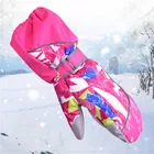 Детские зимние теплые лыжные перчатки для девочек и мальчиков спортивные водонепроницаемые ветрозащитные Нескользящие зимние варежки Удлиненные перчатки для катания на лыжах