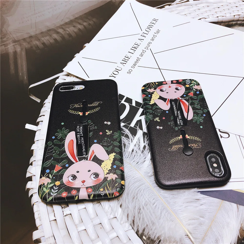 Забавный милый кролик 3D рельефный телефонный чехол для Apple iPhone X XS MAX XR скрыть