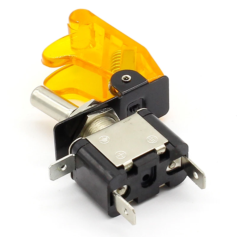 1шт Высококачественный Желтый 12V 20A Гоночный Автомобиль Грузовик Лодка Переключатель Вкл./выкл. с Светодиодной Кнопкой и Крышкой от Пыли.