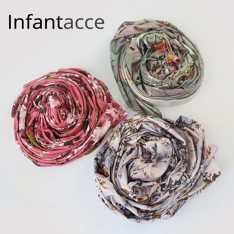 Хлопковая эластичная ткань одеяло с принтом цветов Детские ежемесячные