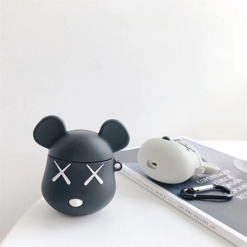 Чехол для наушников с мультяшным медведем защитный чехол Airpods 2 s милым рисунком