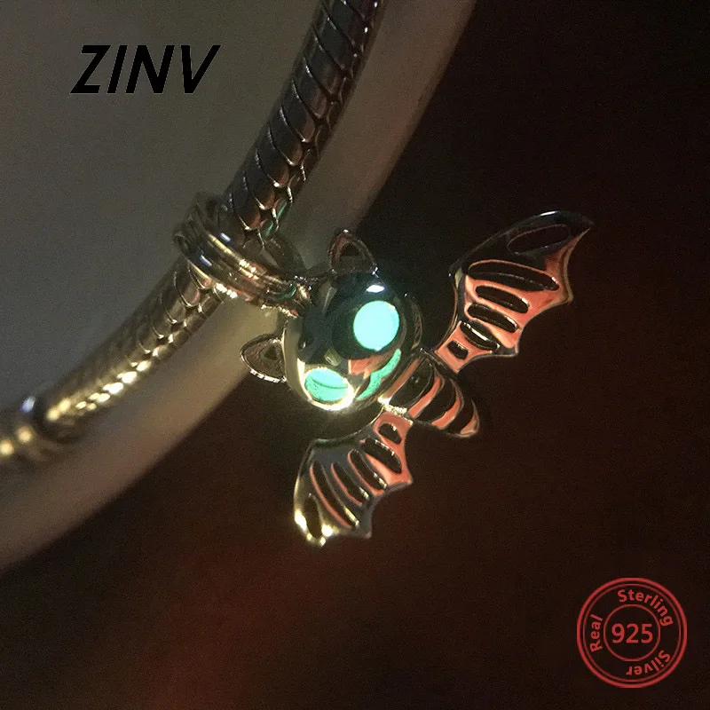 2018 cute animal bat glowing charms beads Fit authentic pandora pendant Bracelets 925 sterling-silver-Jewelry Gifts for women | Украшения и