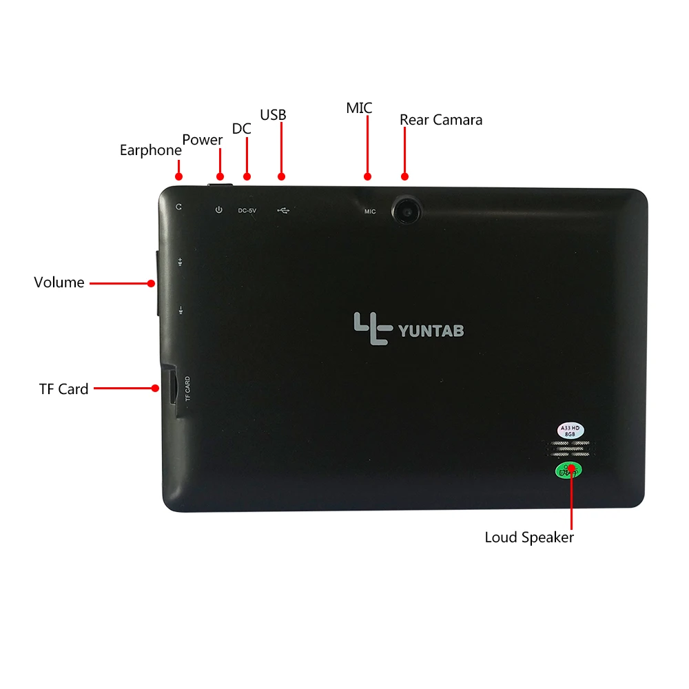 Yuntab Q88 7 дюймов quad core Планшеты ПК Android 4.4 8 г емкостный сенсорный с двойной Камера
